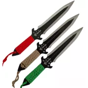 Wurfmesserset mit Scheide, 25 cm 3 Stück