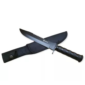 Taktisches Messer MILITARY FINKA SURVIVAL 35 cm schwarz/silber, Schwarz