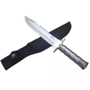 Taktisches Messer MILITARY FINKA SURVIVAL 35 cm schwarz/silber, Silber