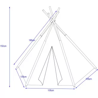 Kinderzelt Teepee INDIANS, Maße 106x106x150cm Kinderzelt Teepee INDIANS, Maße 106x106x150cm