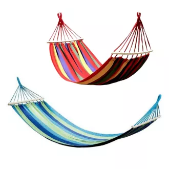 Hängematte aus Baumwolle 270x80cm, für eine Person, Tragkraft 130kg, Blau-Grün Hängematte aus Baumwolle 270x80cm, für eine Person, Tragkraft 130kg, Blau-Grün