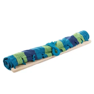 Baumwoll-Hängematte, blau-grün, mit Gestell – 200 x 80 cm Baumwoll-Hängematte, blau-grün, mit Gestell – 200 x 80 cm