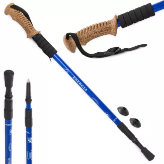 Nordic Walking-Trekkingstöcke mit ergonomischem Korkgriff, 135 cm, 2 Stück, Schwarz Nordic Walking-Trekkingstöcke mit ergonomischem Korkgriff, 135 cm, 2 Stück, Schwarz