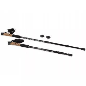 Nordic-Walking-Trekkingstöcke mit Korkgriff, 135 cm, 2 Stück, Schwarz Nordic-Walking-Trekkingstöcke mit Korkgriff, 135 cm, 2 Stück, Schwarz