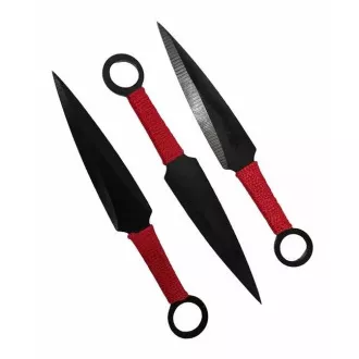 FOXTER Wurfmesserset mit geflochtenem Griff, 17,5 cm 3 Stück FOXTER Wurfmesserset mit geflochtenem Griff, 17,5 cm 3 Stück