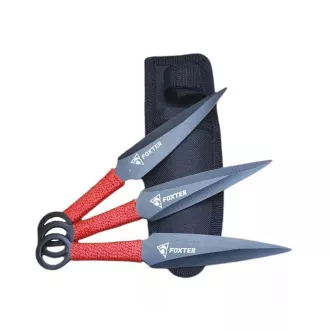 FOXTER Wurfmesserset mit geflochtenem Griff, 17,5 cm 3 Stück FOXTER Wurfmesserset mit geflochtenem Griff, 17,5 cm 3 Stück