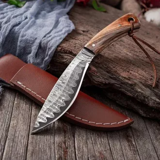 Wandermesser mit verzierter Klinge KUKRI, 19 cm