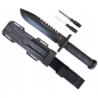 Militärmesser mit Feuerstein und Schärfer, 31 cm Militärmesser mit Feuerstein und Schärfer, 31 cm