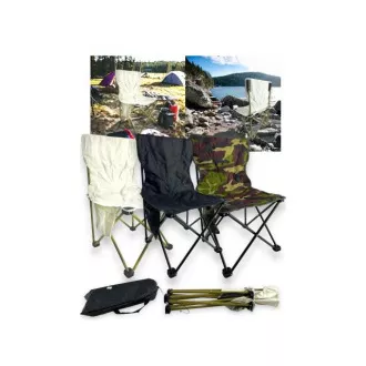 Großer klappbarer Campingstuhl 40x40x68 cm, Weiß Großer klappbarer Campingstuhl 40x40x68 cm, Weiß