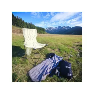 Großer klappbarer Campingstuhl 40x40x68 cm, Schwarz