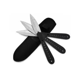 Wurfmesserset mit Scheide, 23 cm, 3 Stück