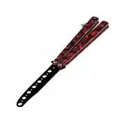 Trainingstasche Faltfliege, Rote Totenköpfe, 23,5 cm