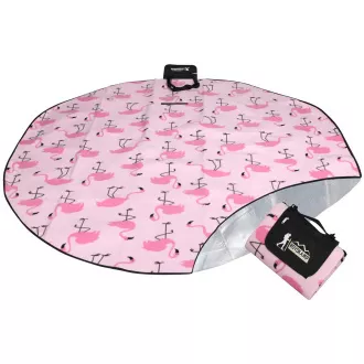 Runde Picknick-Decke 200 cm mit ALU-Bezug FLAMINGO