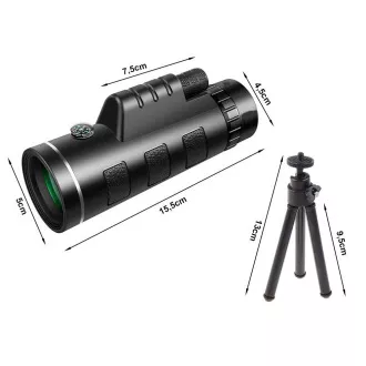 Monokulare 40x60 touristischen Fernglas mit Stativ für Telefon GENETIC-OPTIC