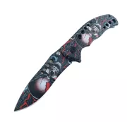Klappbares taktisches Messer SKULL 20 cm, Rot