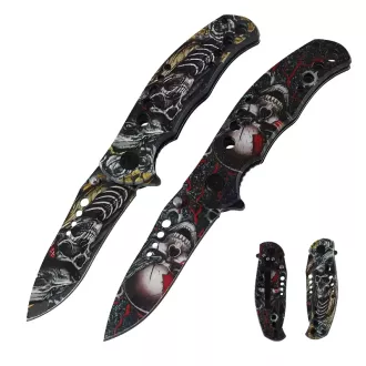Klappbares taktisches Messer SKULL 20 cm, Gelb