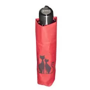 Doppler Mini Fiber Regenschirm Träumende Katzen, rot