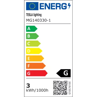 TESLA - LED MG140330-1, Mini-Glühbirne, E14, 3W, 230V, 250lm, 3000k TESLA - LED MG140330-1, Mini-Glühbirne, E14, 3W, 230V, 250lm, 3000k