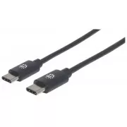 MANHATTAN Hi-Speed USB-C Kabel, Typ-C Stecker auf Typ-C Stecker, 2m, schwarz