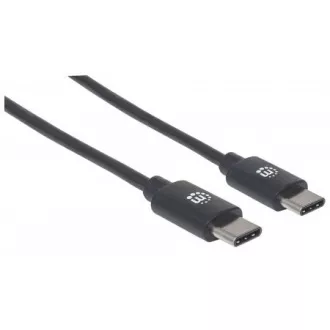 MANHATTAN Hi-Speed USB-C Kabel, Typ-C Stecker auf Typ-C Stecker, 2m, schwarz
