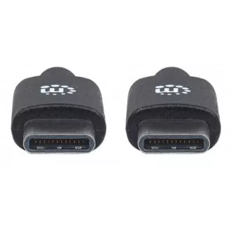 MANHATTAN Hi-Speed USB-C Kabel, Typ-C Stecker auf Typ-C Stecker, 2m, schwarz