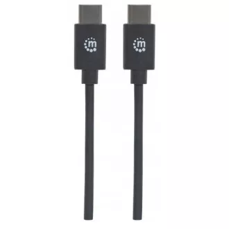 MANHATTAN Hi-Speed USB-C Kabel, Typ-C Stecker auf Typ-C Stecker, 2m, schwarz