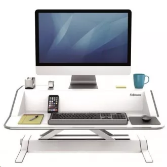 Fellowes Sit-Stand Lotus weißer Arbeitsplatz