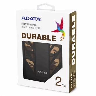 ADATA Externe Festplatte 2TB 2, 5" USB 3.1 DashDrive Durable HD710M Pro, Camouflage (Gummi, stoßfest/wasserdicht/staubdicht)