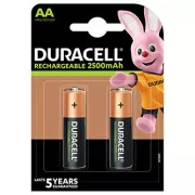 DURACELL Wiederaufladbare AA 2500 mAh 2 Stück