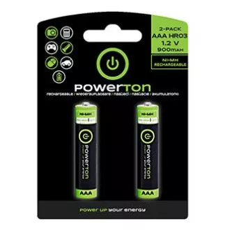 Powerton ENERGY RECHARGE Wiederaufladbare Ni-MH-Batterien AAA, 2er-Pack Powerton ENERGY RECHARGE Wiederaufladbare Ni-MH-Batterien AAA, 2er-Pack