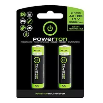 Powerton ENERGY RECHARGE Wiederaufladbare Ni-MH-Batterien AA, 2er-Pack Powerton ENERGY RECHARGE Wiederaufladbare Ni-MH-Batterien AA, 2er-Pack