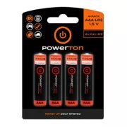 Alkalibatterien, AAA (LR03), AAA, 1,5V, Powerton, Blister, 4er-Pack