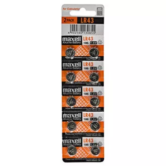 Alkalibatterien, LR43, LR43, 1,5V, Maxell, Blister, 10er-Pack Alkalibatterien, LR43, LR43, 1,5V, Maxell, Blister, 10er-Pack
