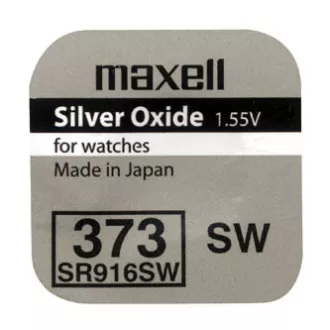 Uhrenbatterie, 373, Knopfzelle, 373, SR916SW, 1,55V, Maxell, Blister, 1-Pack