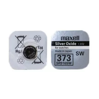 Uhrenbatterie, 373, Knopfzelle, 373, SR916SW, 1,55V, Maxell, Blister, 1-Pack