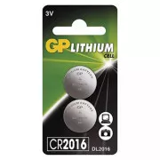 Lithium-Batterie, CR2016, 3V, GP, Blister, 2er-Pack