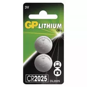 Lithium-Batterie, CR2025, 3V, GP, Blister, 2er-Pack