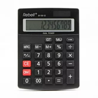 Rebell Taschenrechner RE-8118-12 BX, schwarz, Desktop, 12 Ziffern Rebell Taschenrechner RE-8118-12 BX, schwarz, Desktop, 12 Ziffern