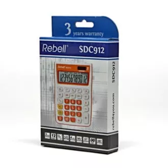 Rebell Taschenrechner RE-SDC912OR BX, orange, Tischrechner, 12 Ziffern