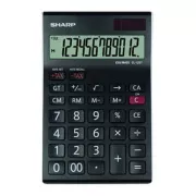 Sharp Taschenrechner EL-125TWH, schwarz-weiß, Desktop, 12 Ziffern