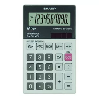 Sharp Rechner EL-W211GGY, grau, Taschenrechner, zehn Ziffern