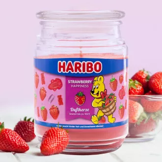 HARIBO Strawberry Happiness Duftkerze 510 g HARIBO Strawberry Happiness Duftkerze 510 g