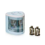 PEACH PO102 - elektrischer Bleistiftspitzer, 4xAA, Kindersicherung, blau