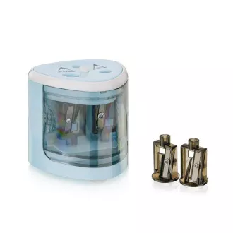 PEACH PO102 - elektrischer Bleistiftspitzer, 4xAA, Kindersicherung, blau