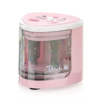 PEACH PO102 - elektrischer Bleistiftspitzer, 4xAA, Kindersicherung, rosa