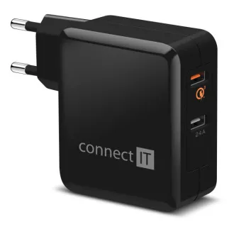 CONNECT IT QUICK CHARGE 3.0 Ladeadapter 2x USB (3,4A), QC 3.0, schwarz CONNECT IT QUICK CHARGE 3.0 Ladeadapter 2x USB (3,4A), QC 3.0, schwarz