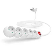 CONNECT IT Verlängerungskabel 230 V, 5 Steckdosen, 5 m, mit Schalter (weiß)