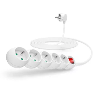 CONNECT IT Verlängerungskabel 230 V, 5 Steckdosen, 5 m, mit Schalter (weiß) CONNECT IT Verlängerungskabel 230 V, 5 Steckdosen, 5 m, mit Schalter (weiß)
