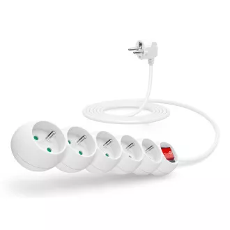 CONNECT IT Verlängerungskabel 230 V, 5 Steckdosen, 3 m, mit Schalter (weiß) CONNECT IT Verlängerungskabel 230 V, 5 Steckdosen, 3 m, mit Schalter (weiß)