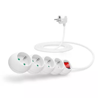 CONNECT IT Verlängerungskabel 230 V, 4 Steckdosen, 3 m, mit Schalter (weiß) CONNECT IT Verlängerungskabel 230 V, 4 Steckdosen, 3 m, mit Schalter (weiß)